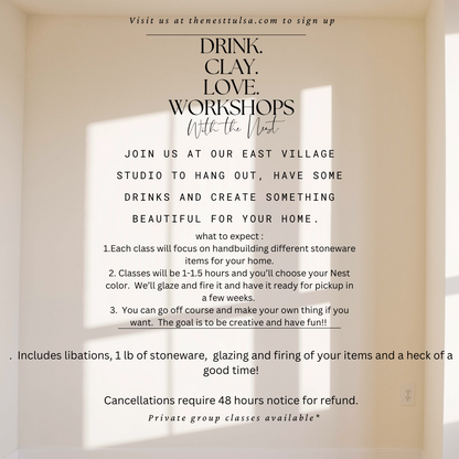 Drink. Clay. Love. Workshops